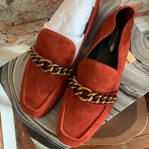 Jeffrey Campbell x FP rust suede chain loafers NWT 8.5